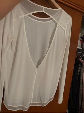 lululemon athletica White Long-Sleeve V-Back Top